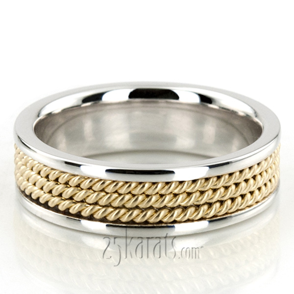 Triple Braided Hand Woven Wedding Band 