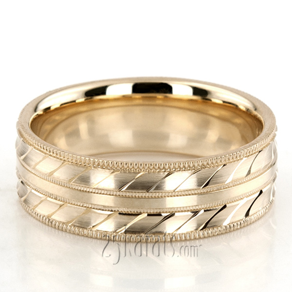 Exclusive Milgrain Carved Design Wedding Ring 