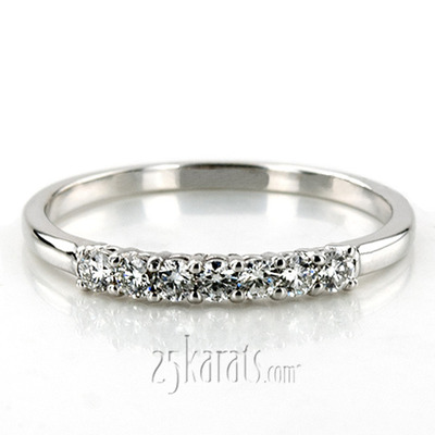 Classic 7 Round Brilliant Diamond Woman Anniversary Band (1 ct. tw.) thumbnail 7