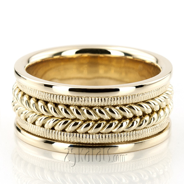 Attractive Beaded Hand Woven Wedding Band 