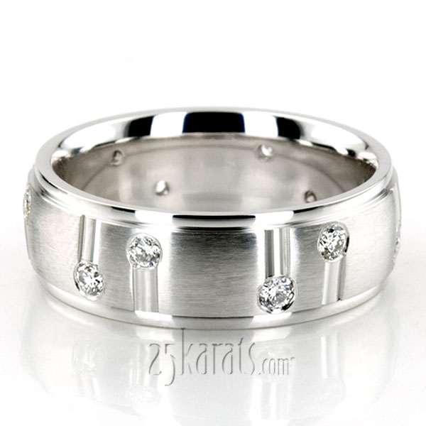 Fine Cut Diamond Wedding Band 