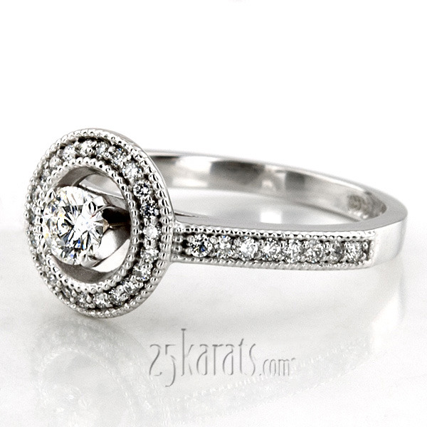 14K white gold Shared Prong Halo Diamond Engagement Ring (0.32 ct. tw.) - alternate view 8