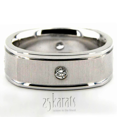 Four Sided Bright Edge Diamond Wedding Ring 