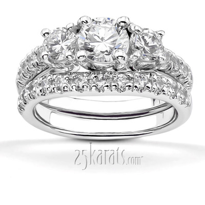 Trellis Setting Three Stone Diamond Engagement Ring (0.70 ct. tw.) thumbnail 5