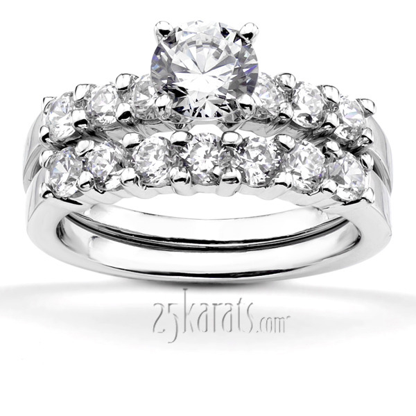 14K white gold Shared Prong Closed Basket Diamond Engagement Ring (0.30 ct. tw.) - alternate view 5