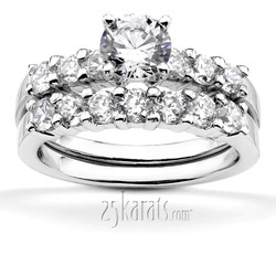 Shared Prong Low Set Diamond Bridal Ring (0.42 ct. tw.) thumbnail 5