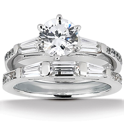 14K white gold Pave Enhanced Diamond Engagement Ring (0.46 ct. tw.) - alternate view 5