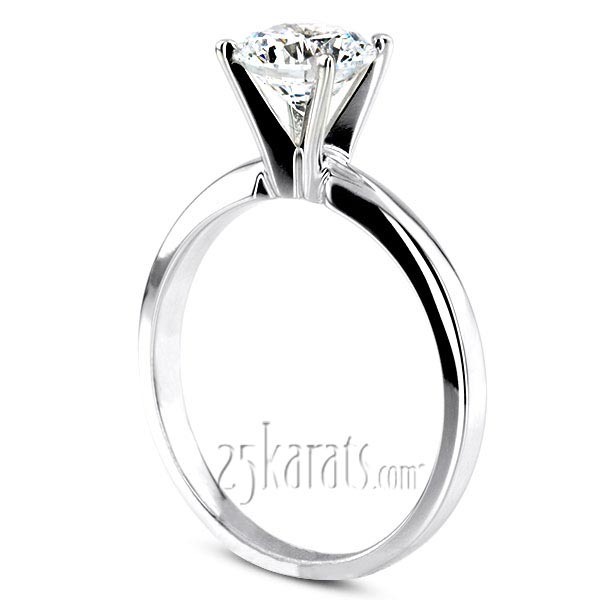 14K gold Round Diamond Classic Solitaire 14k Engagement Ring (1.00ct. HI/I1,2) - alternate view 3