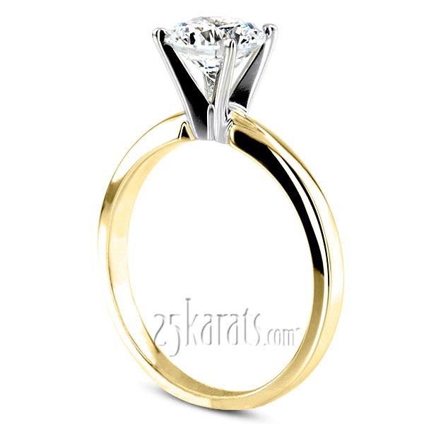 14K gold Round Diamond Classic Solitaire 14k Engagement Ring (1.00ct. HI/I1,2) - alternate view 4