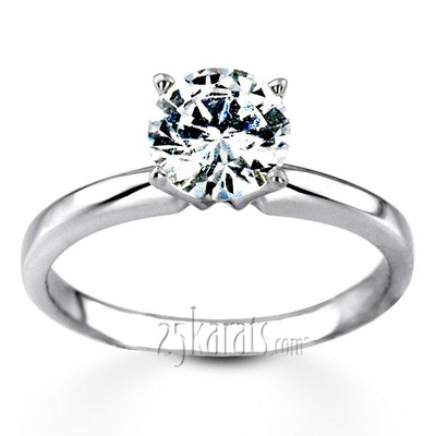 Round Diamond Classic Platinum Solitaire Engagement Ring (1/4 ct. HI/I1,2)