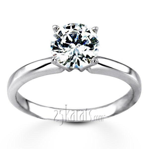 Round Diamond Classic Platinum Solitaire Engagement Ring (1/4 ct. GH/SI)