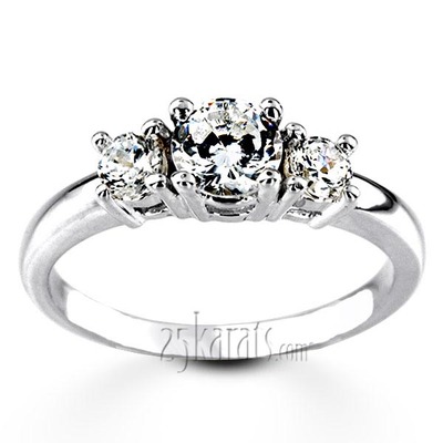 Classic Basket Setting Three Stone 14k Gold Engagement Ring (1/2 ct. t.w. GH/SI)