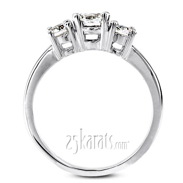 Classic Basket Setting Three Stone 14k White Engagement Ring (5/8 ct. tw. GH/SI) - alternate view 5
