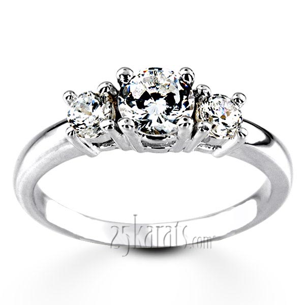 Classic Basket Setting Three Stone Platinum Engagement Ring (1/3 ct. t.w. GH/SI)