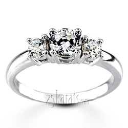 Classic Basket Setting Three Stone 14k Gold Engagement Ring (1/3 ct. t.w. HI/I1,2)