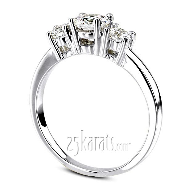 Classic Basket Setting Three Stone 14k Gold Engagement Ring (5/8 ct. tw. HI/I1,2) - alternate view 3