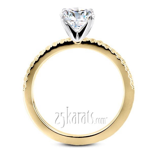 14K gold Pre-Set 14k Gold Pave Set Diamond Engagement Ring (3/8 ct. tw. GH/SI) - alternate view 6