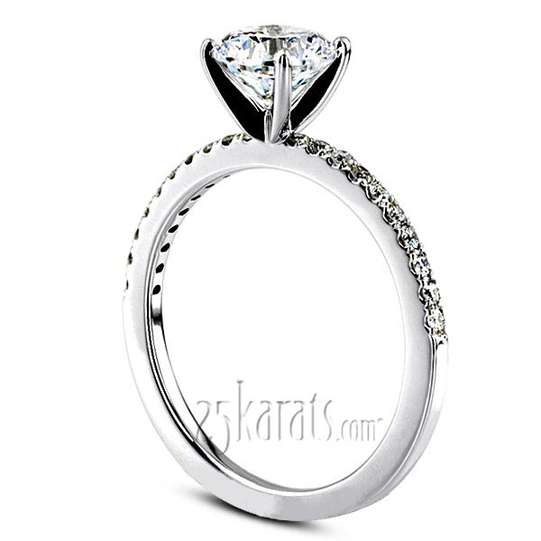950 platinum Pre-Set Platinum Micro Pave Diamond Engagement Ring (3/4 ct. tw. GH/SI) - alternate view 2