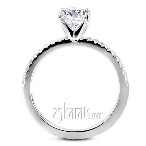 950 platinum Pre-Set Platinum Micro Pave Diamond Engagement Ring (3/4 ct. tw. GH/SI) - alternate view 3