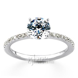 Pre-Set 14k White Pave Set Diamond Engagement Ring (3/8 ct. t.w. HI/I1,2)