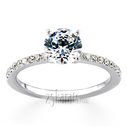 Pre-Set 14k Gold Pave Set Diamond Engagement Ring (1/2 ct. t.w. HI/I1,2)