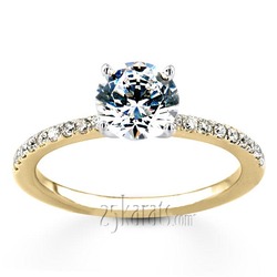 Pre-Set 14k Gold Pave Set Diamond Engagement Ring (1/2 ct. t.w. HI/I1,2) thumbnail 2