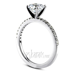 Pre-Set 14k Gold Pave Set Diamond Engagement Ring (1/2 ct. t.w. HI/I1,2) thumbnail 3