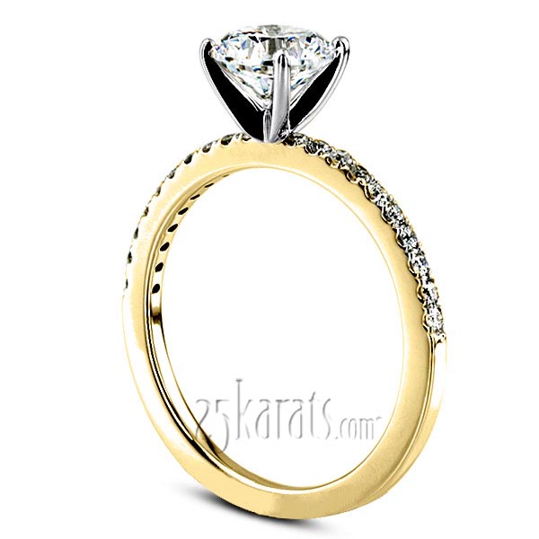 Pre-Set 14k Gold Pave Set Diamond Engagement Ring (1/2 ct. t.w. HI/I1,2) - view 4