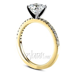 Pre-Set 14k Gold Pave Set Diamond Engagement Ring (1/2 ct. t.w. HI/I1,2) thumbnail 4