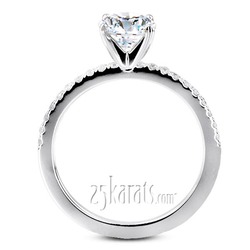 Pre-Set 14k Gold Pave Set Diamond Engagement Ring (1/2 ct. t.w. HI/I1,2) thumbnail 5