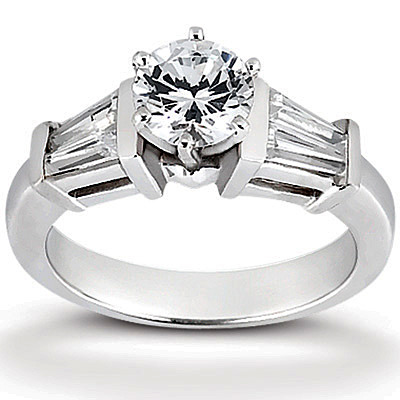 Baguette Cut Bar Set Diamond Engagement Ring (0.48 ct.tw.) - view 1