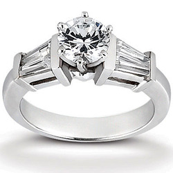 Baguette Cut Bar Set Diamond Engagement Ring (0.48 ct.tw.) thumbnail 1