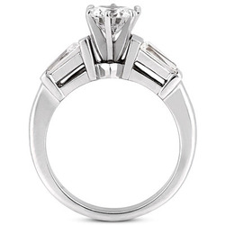 Baguette Cut Bar Set Diamond Engagement Ring (0.48 ct.tw.) thumbnail 2
