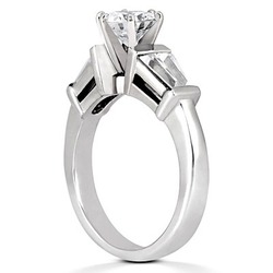 Baguette Cut Bar Set Diamond Engagement Ring (0.48 ct.tw.) thumbnail 3