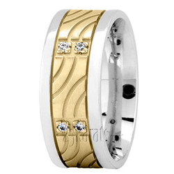 Wave Motif Diamond Wedding Ring