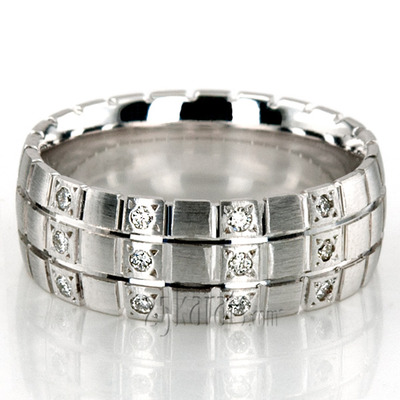 Sturdy Diamond Wedding Ring 