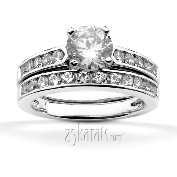 14K white gold Classic Cathedral Channel Set Diamond Bridal Ring (0.18 ct. tw.) - alternate view 5