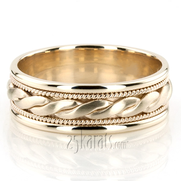 Braided Satin Handmade Wedding Band 