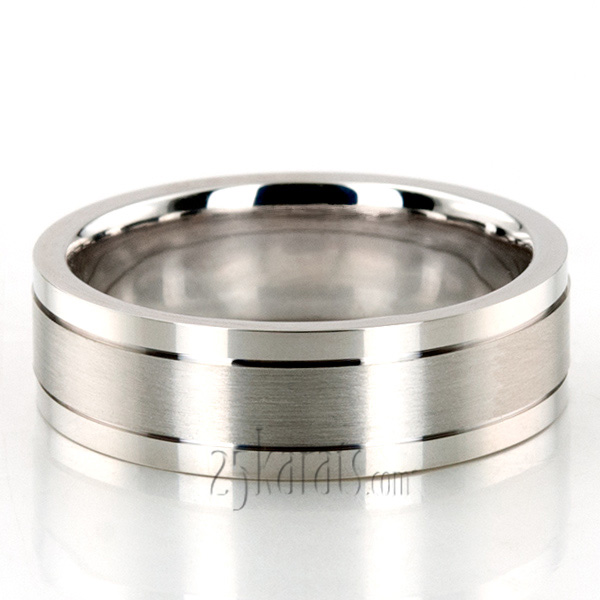 Bestseller Satin Center Flat Wedding Ring 
