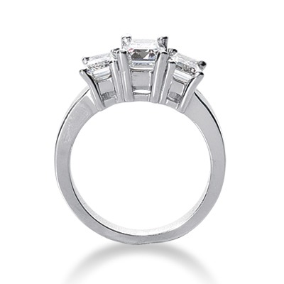 Emerald Cut Diamond Three Stone Ring(0.66ct. tw) thumbnail 2