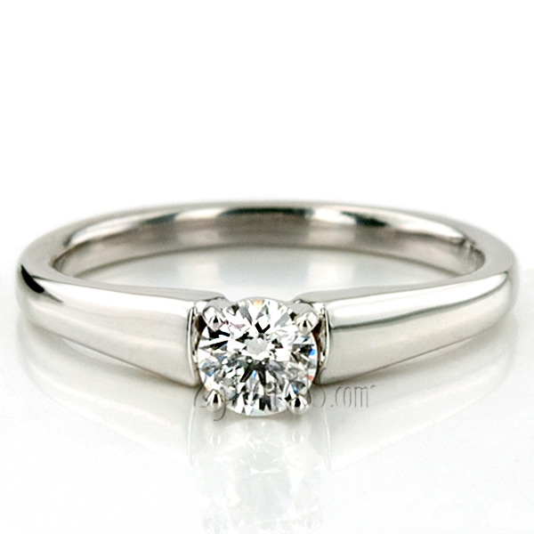 18K white gold Stylish Solitaire With French Curve Cathedrals - alternate view 6