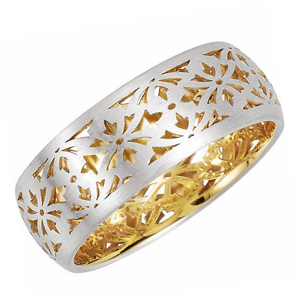 Handmade Two-Tone Wedding Band - main view