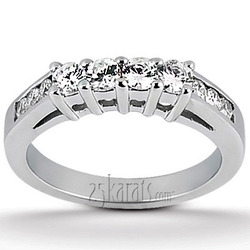 0.58 ct. Round Cut Prong Set  Diamond  Wedding Ring