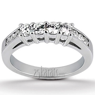 14K white gold 0.58 ct. Round Cut Prong Set Diamond Wedding Ring - main view
