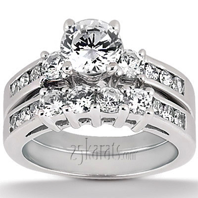 14K white gold 0.58 ct. Round Cut Prong Set Diamond Wedding Ring - alternate view 2