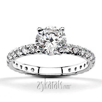 Contemporary Micro Pave Set Diamond Engagement Ring (1/2 ct. t.w.)