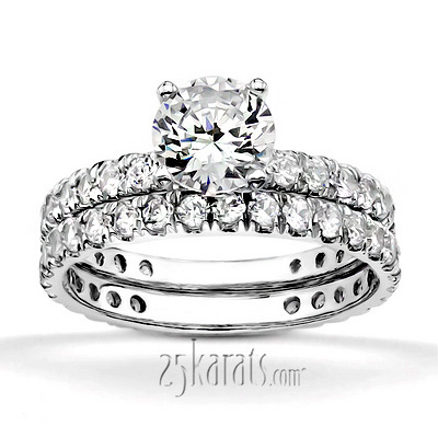 14K white gold Contemporary Micro Pave Set Diamond Engagement Ring (1/2 ct. tw.) - alternate view 5