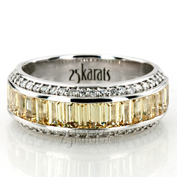 Yellow Sapphire and Diamond Anniversary Ring(1/2 ct. t.w. Diamonds)
