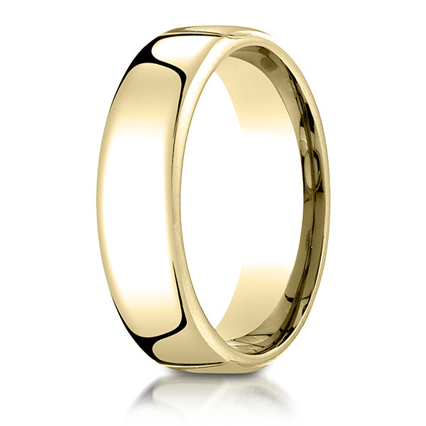 10K all yellow gold 6.5mm high polish Benchmark-Plain-European-Comfort-Fit-Wedding-Band - alternate view 8