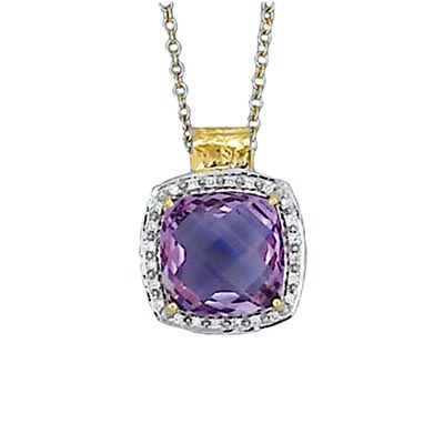 18k Yellow Gold Amethyst Pendant